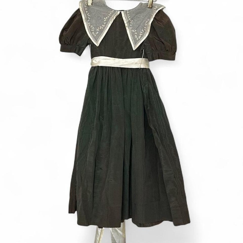 Vintage Strasburg olive green kids dress